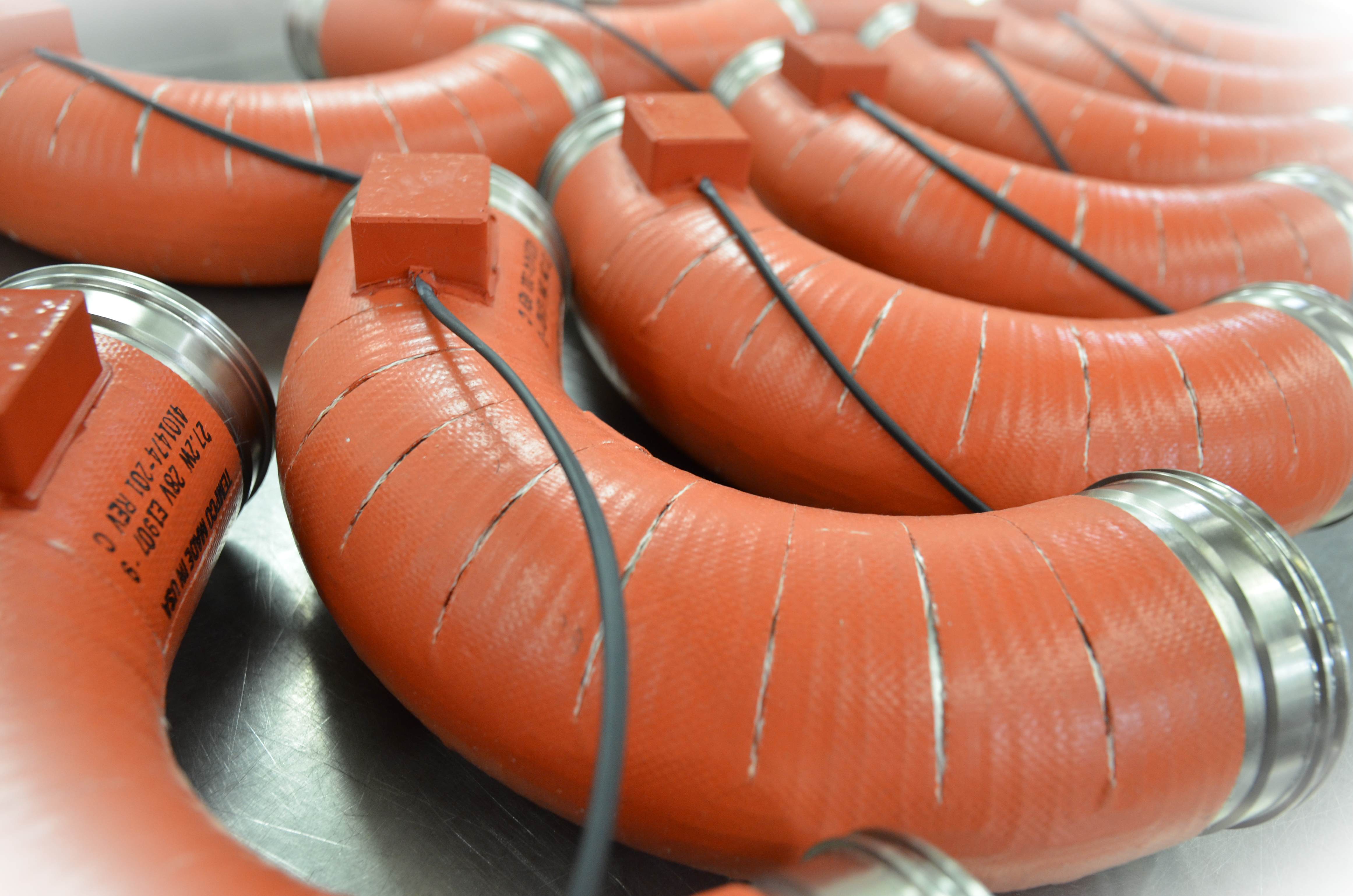 titanium pipes with vulcanized silicone rubber heaters