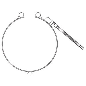 Type W5M: Right-Angle Wire Braid Leads, Parallel to Heater, One-Piece Expandable Band