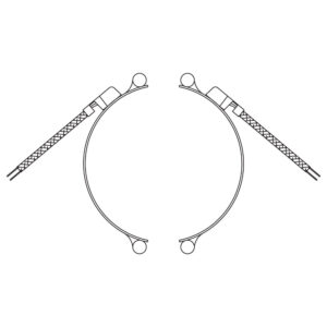 Type W5M: Right-Angle Wire Braid Leads, Parallel to Heater, Two-Piece Band
