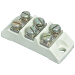 Heavy Duty 3-Pole Ceramic Line Wiring Block (Exposed Terminals)