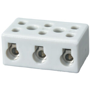 Heavy Duty 3-Pole Ceramic Terminal Block (Enclosed Terminals)