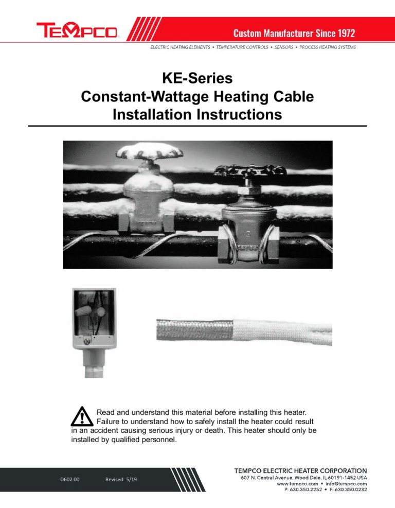 Heating Cable Installation Instructions: KE Series