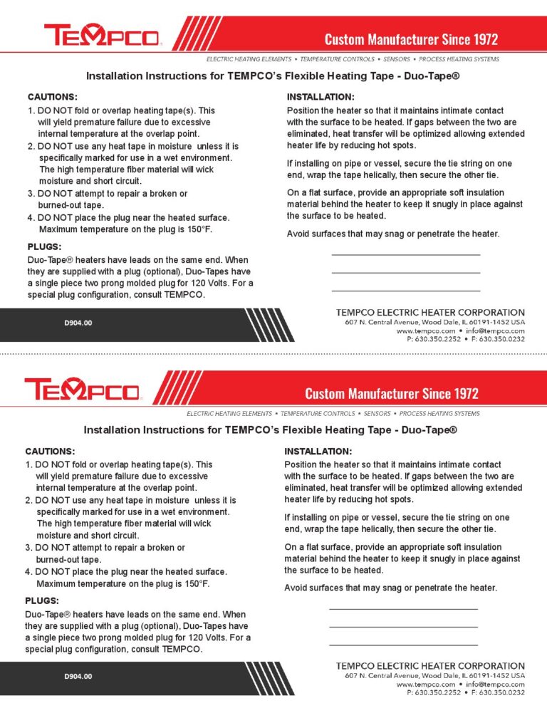 Flexible Duo-Tape Installation Recommendations